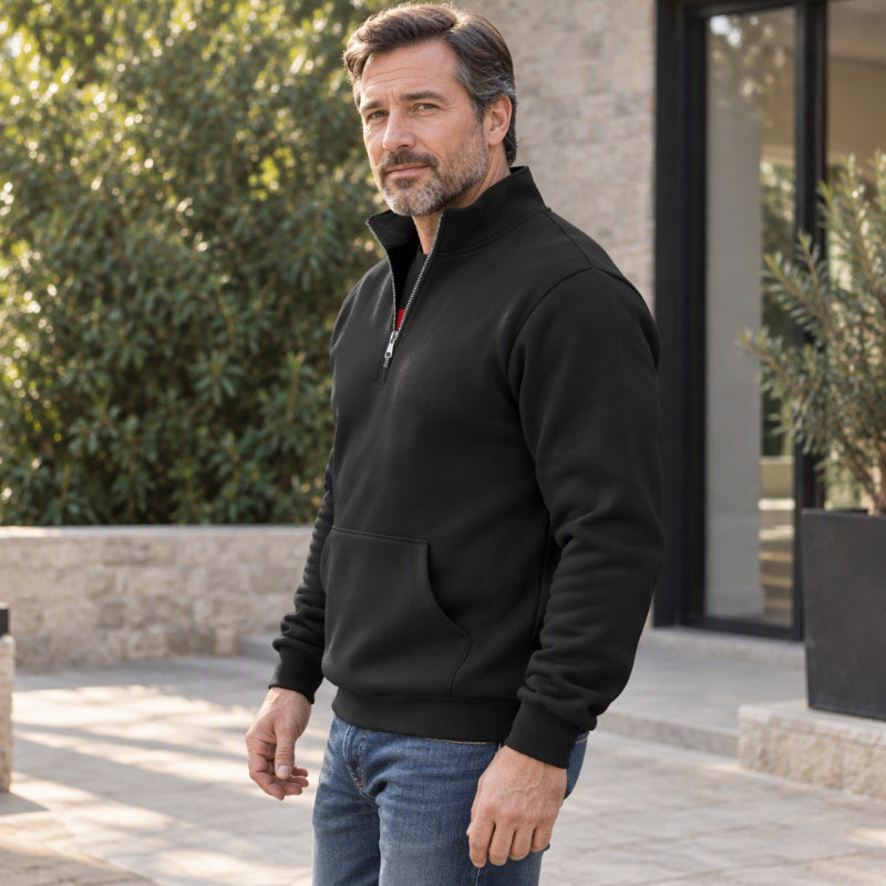Sweat-shirt chaud à demi-zip pour hommes