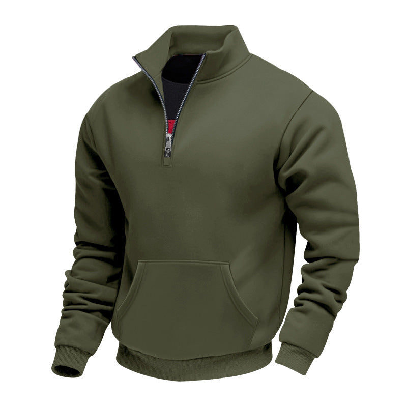 Sweat-shirt chaud à demi-zip pour hommes