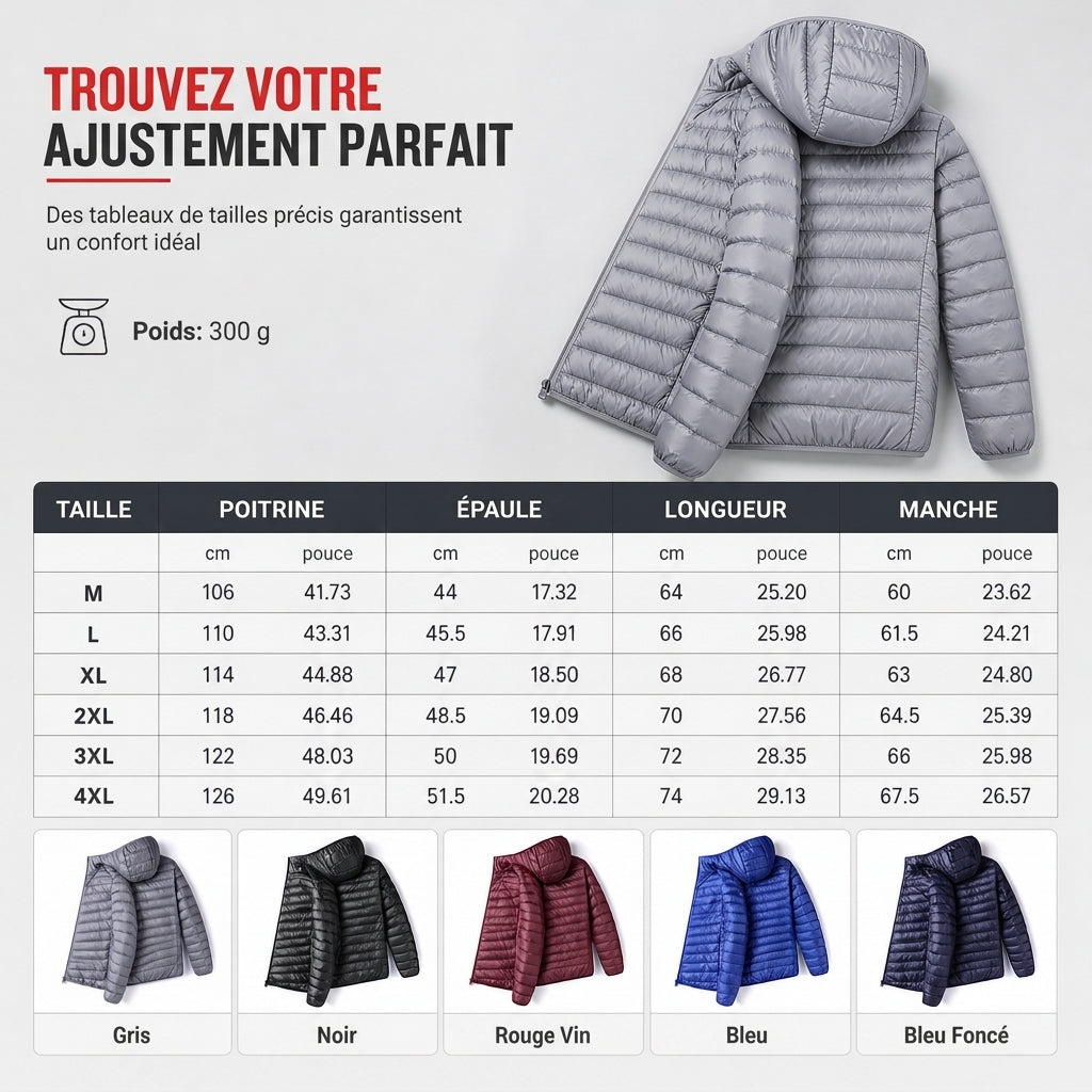 Manteau court matelassé léger à capuche en coton pour homme, couleur unie, automne-hiver