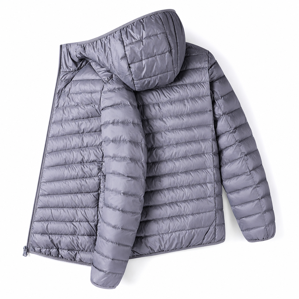 Manteau court matelassé léger à capuche en coton pour homme, couleur unie, automne-hiver