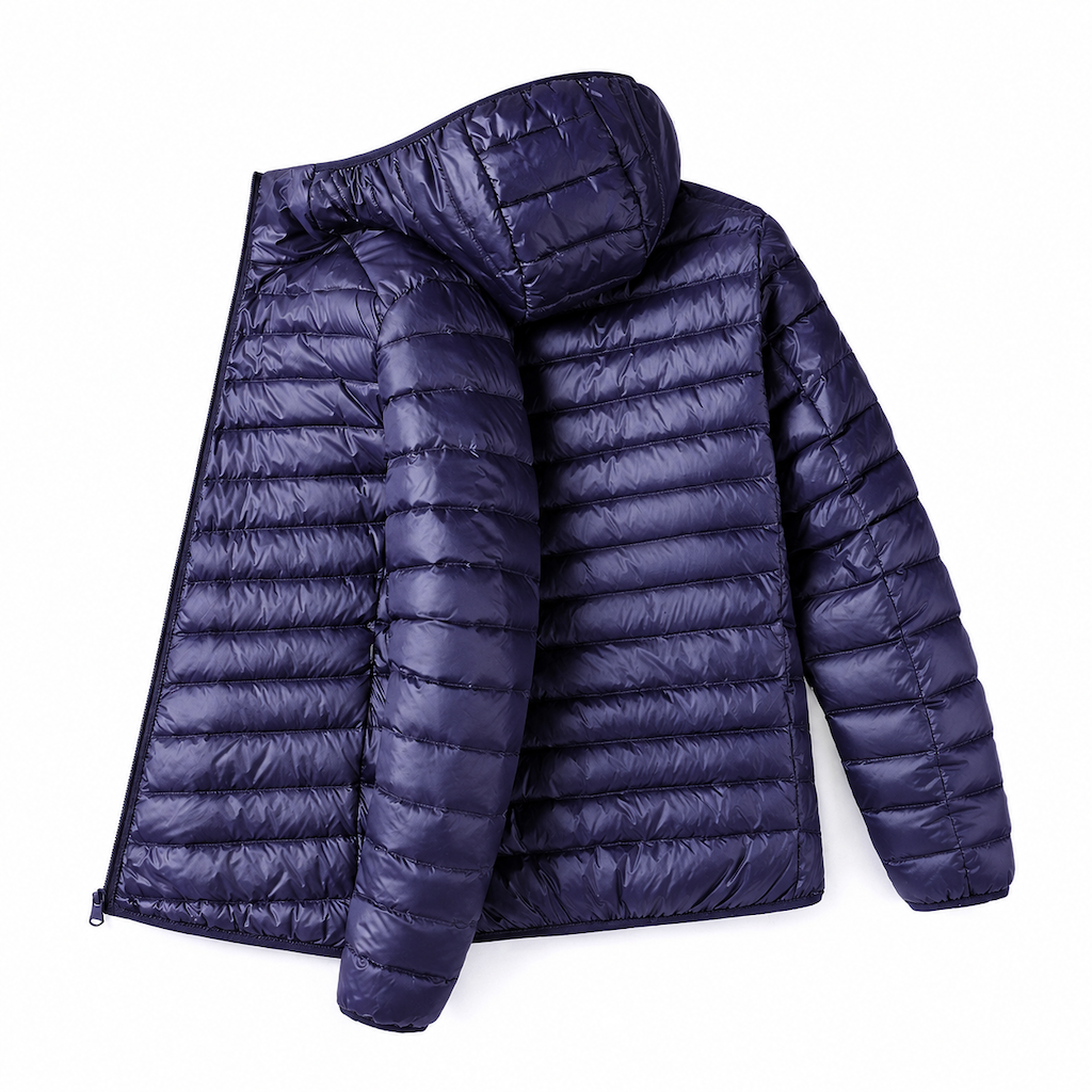 Manteau court matelassé léger à capuche en coton pour homme, couleur unie, automne-hiver