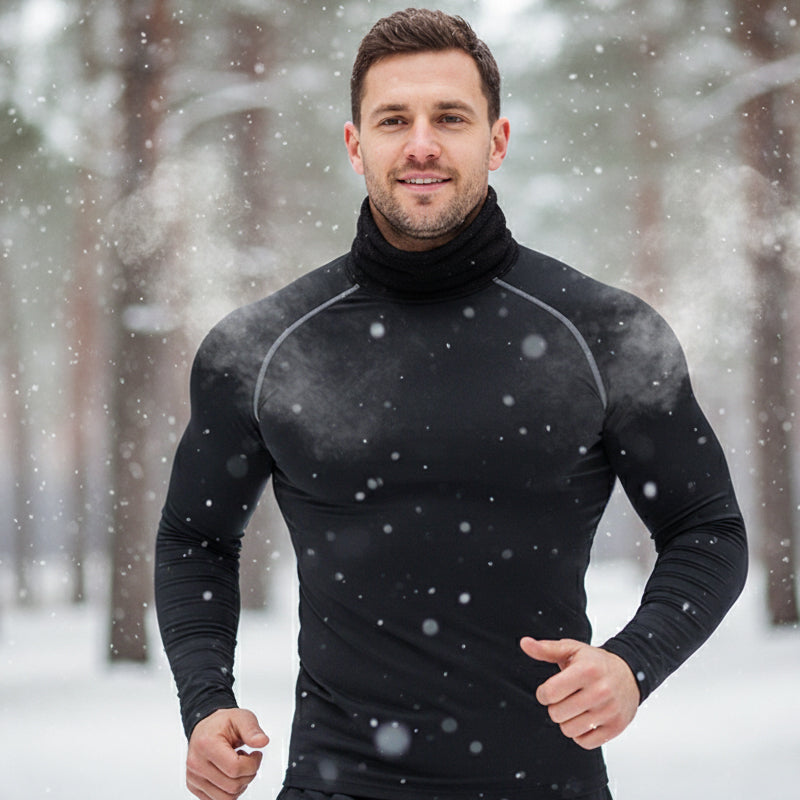 Chemise thermique à manches longues et compression pour homme