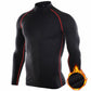 Chemise thermique à manches longues et compression pour homme