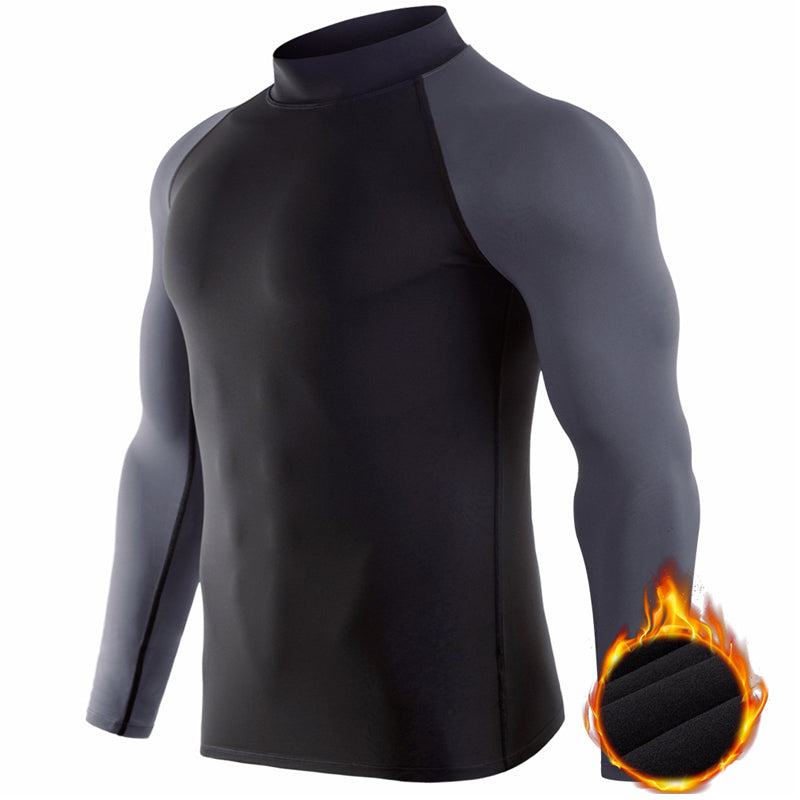 Chemise thermique à manches longues et compression pour homme