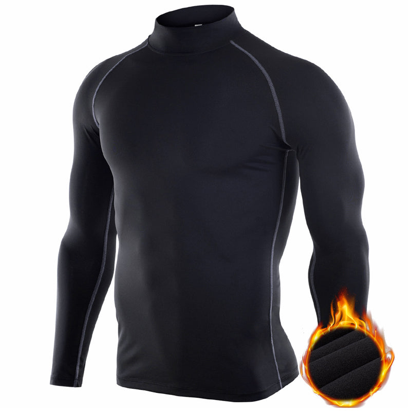 Chemise thermique à manches longues et compression pour homme