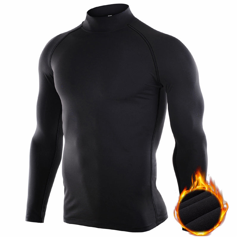 Chemise thermique à manches longues et compression pour homme