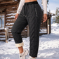 Pantalon d'hiver épais pour femme, doublé de peluche