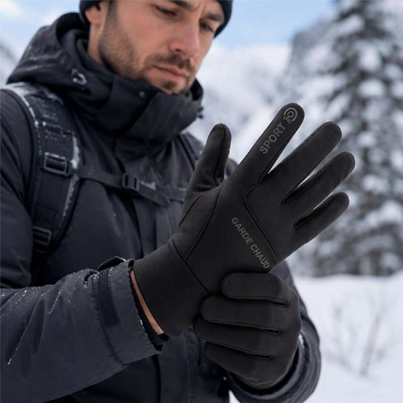 🎁-50% DE RÉDUCTION ! 🧤Gants de Sport Coupe-Vent Tactiles, Gants de Cyclisme Chauds Antidérapants pour Randonnée, Moto et Activités Extérieures