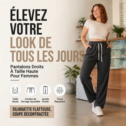 Jeans en denim droit pour femme, doublure chaude