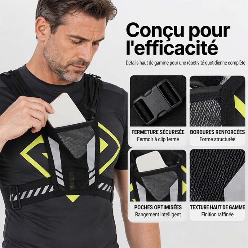 Gilet à Dos Running Outdoor pour Téléphones et Hydratation