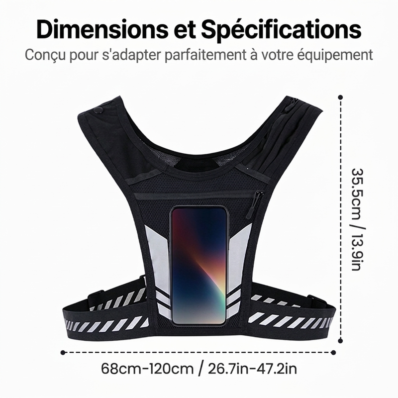 Gilet à Dos Running Outdoor pour Téléphones et Hydratation