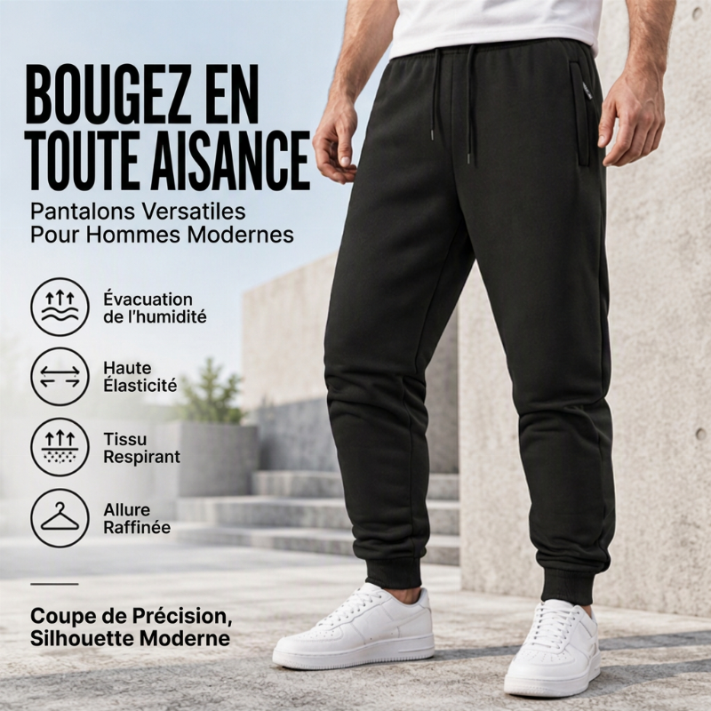 Jogging pour hommes chaud avec poches zippées