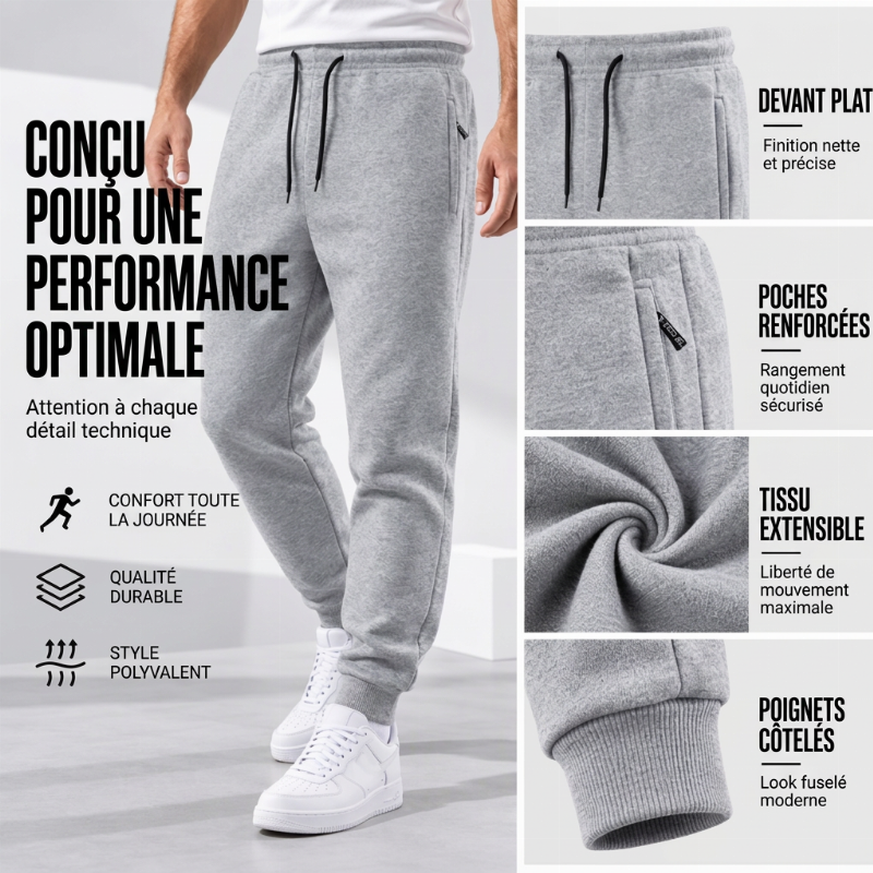 Jogging pour hommes chaud avec poches zippées