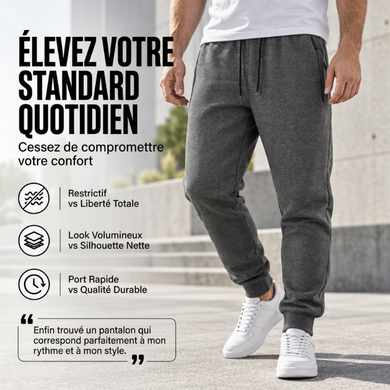 Jogging pour hommes chaud avec poches zippées