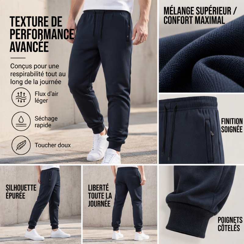 Jogging pour hommes chaud avec poches zippées