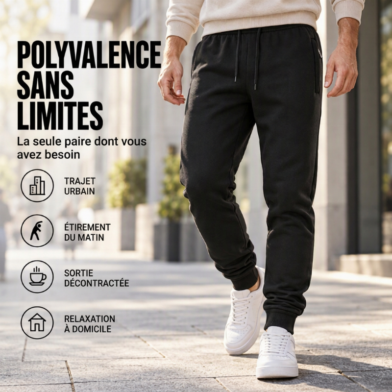 Jogging pour hommes chaud avec poches zippées