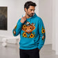 Hoodie à capuche à poche avec imprimé vache Highland pour homme