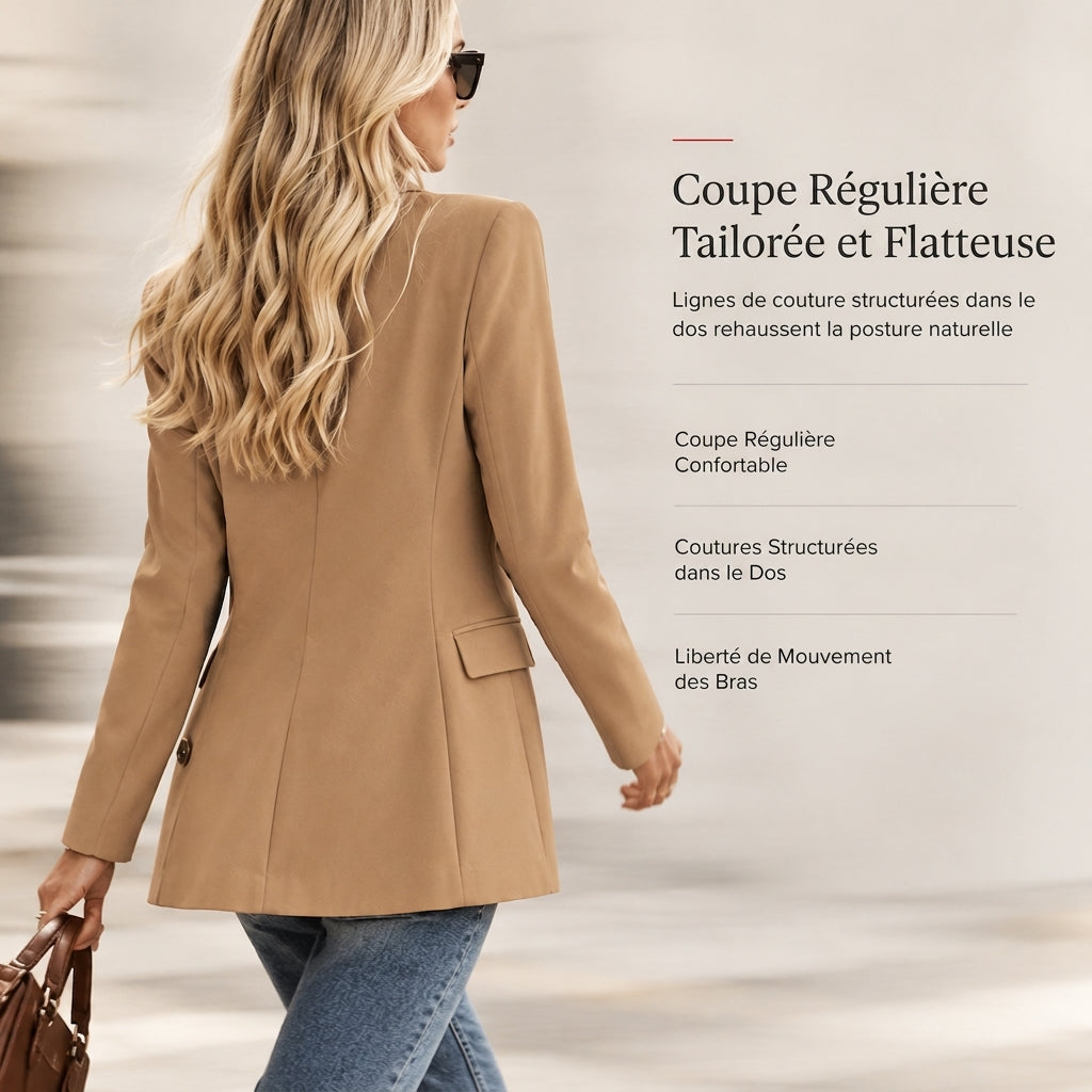 Blazer casual à col ouvert pour femme