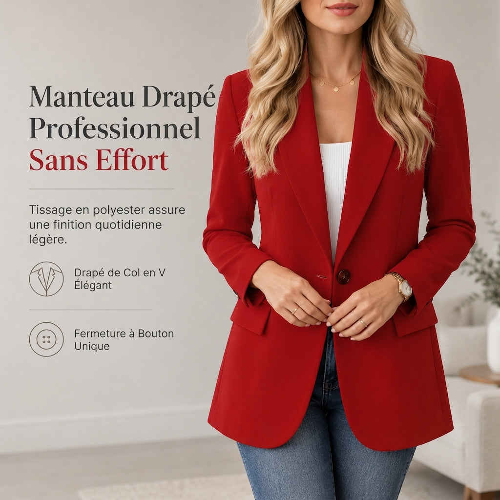 Blazer casual à col ouvert pour femme