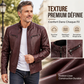 Veste en cuir PU à col montant stylée pour homme