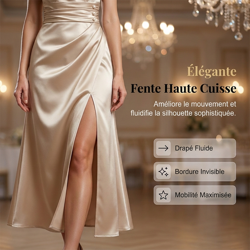 Robe moulante sans manches à col en V pour femme