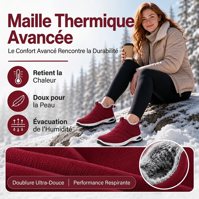 Chaussures de neige d'hiver chaudes et faciles à enfiler pour hommes et femmes