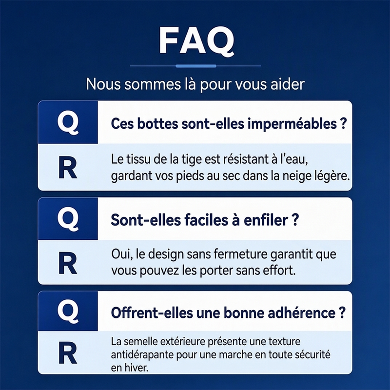 Chaussures de neige d'hiver chaudes et faciles à enfiler pour hommes et femmes