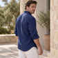 Chemise en lin décontractée, légère et respirante pour homme