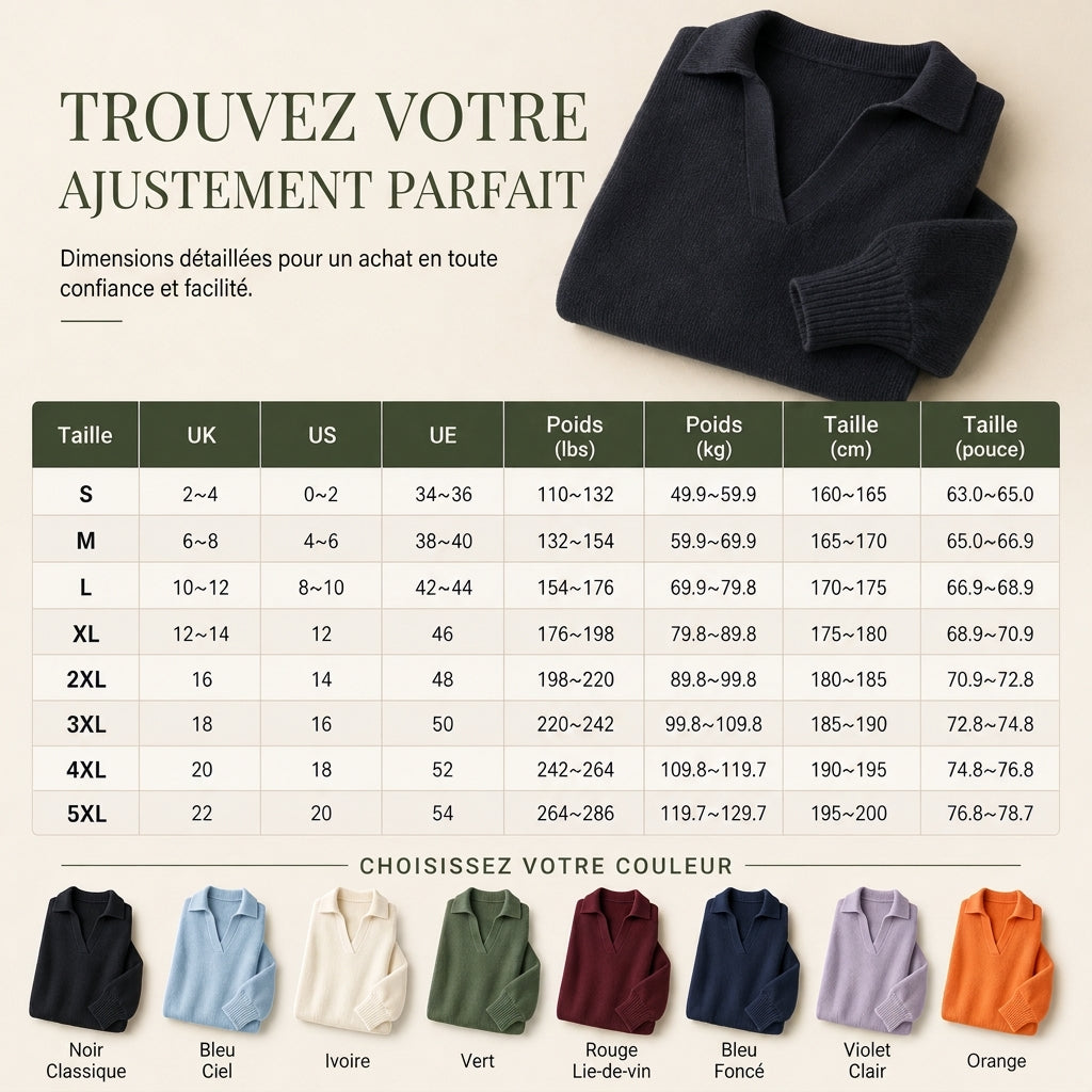 Pull en maille col rabattu coupe ample pour femme, tricot décontracté et souple, manches longues, couleur unie
