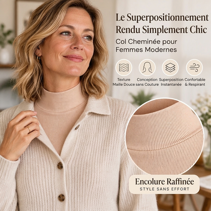 Faux col en maille côtelée polyvalent pour femmes