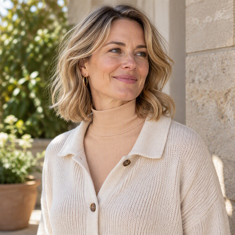 Faux col en maille côtelée polyvalent pour femmes