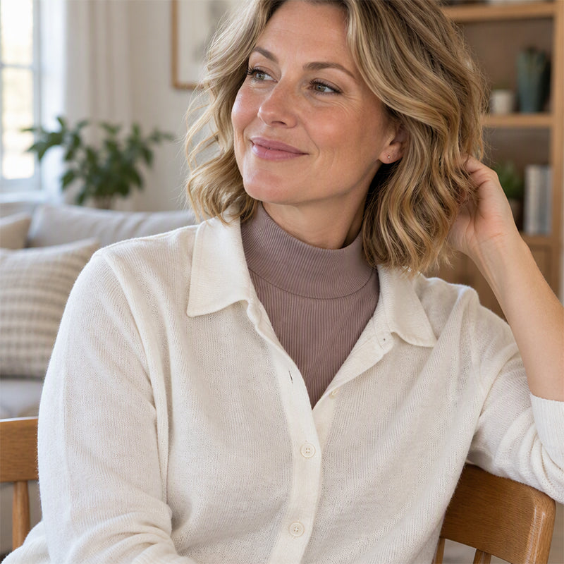 Faux col en maille côtelée polyvalent pour femmes