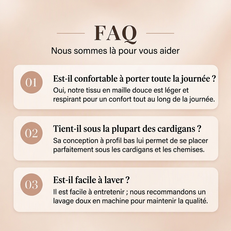 Faux col en maille côtelée polyvalent pour femmes