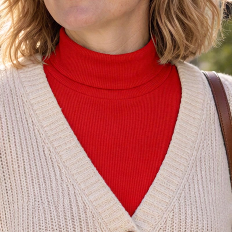 Faux col en maille côtelée polyvalent pour femmes