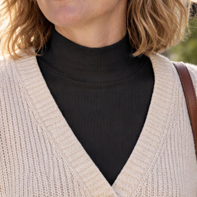 Faux col en maille côtelée polyvalent pour femmes
