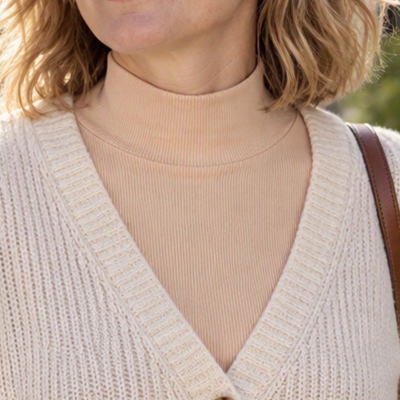 Faux col en maille côtelée polyvalent pour femmes