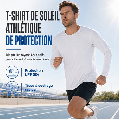 Chemise Homme à Manches Longues Col Rond à Séchage Rapide