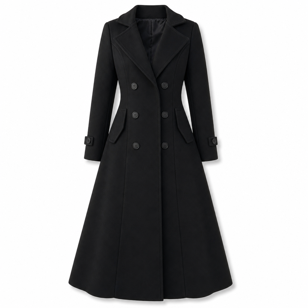 🚛 Livraison gratuite ⚡Manteau long texturé double boutonné pour femme, élégant pour les tenues de bureau