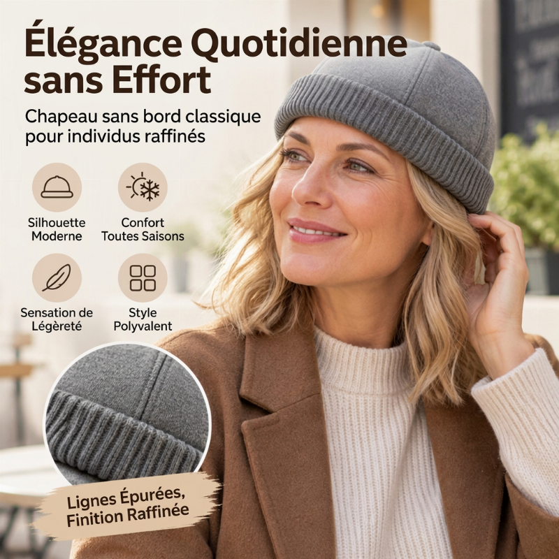 Casquette Docker en tricot chaud, sans bord, unisexe