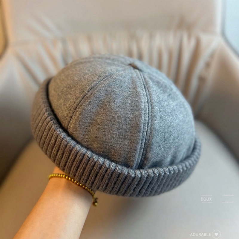 Casquette Docker en tricot chaud, sans bord, unisexe