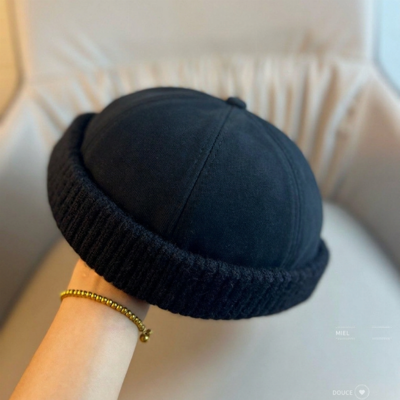 Casquette Docker en tricot chaud, sans bord, unisexe