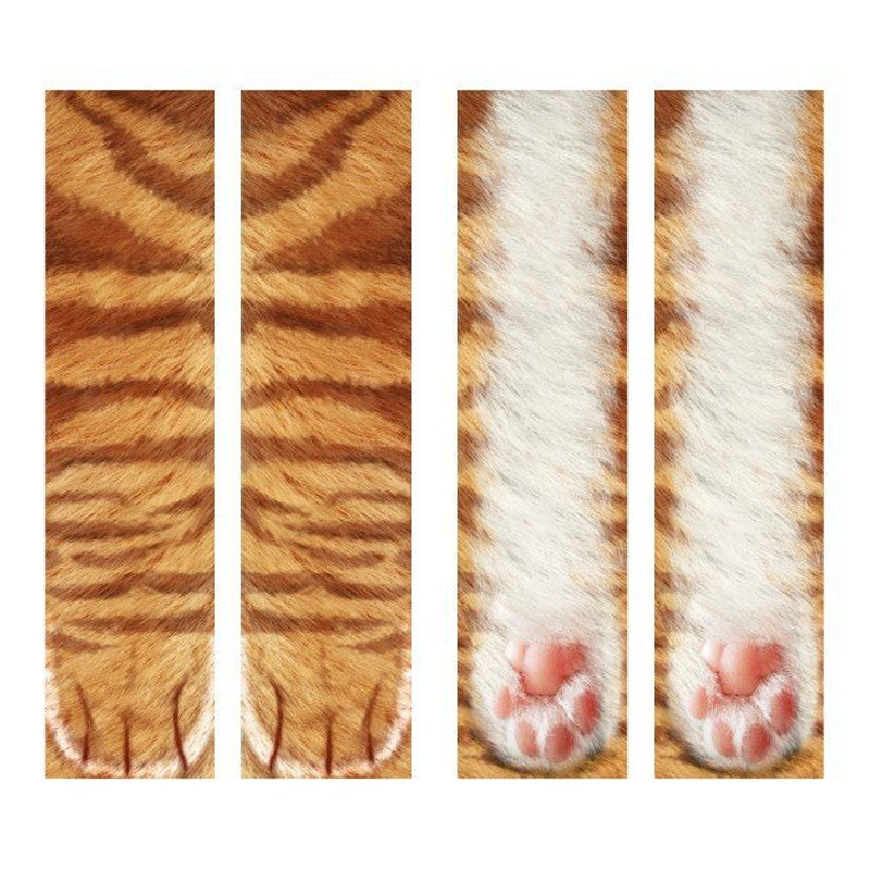 Chaussettes montantes avec motif pattes d'animaux pour adultes et enfants unisexes