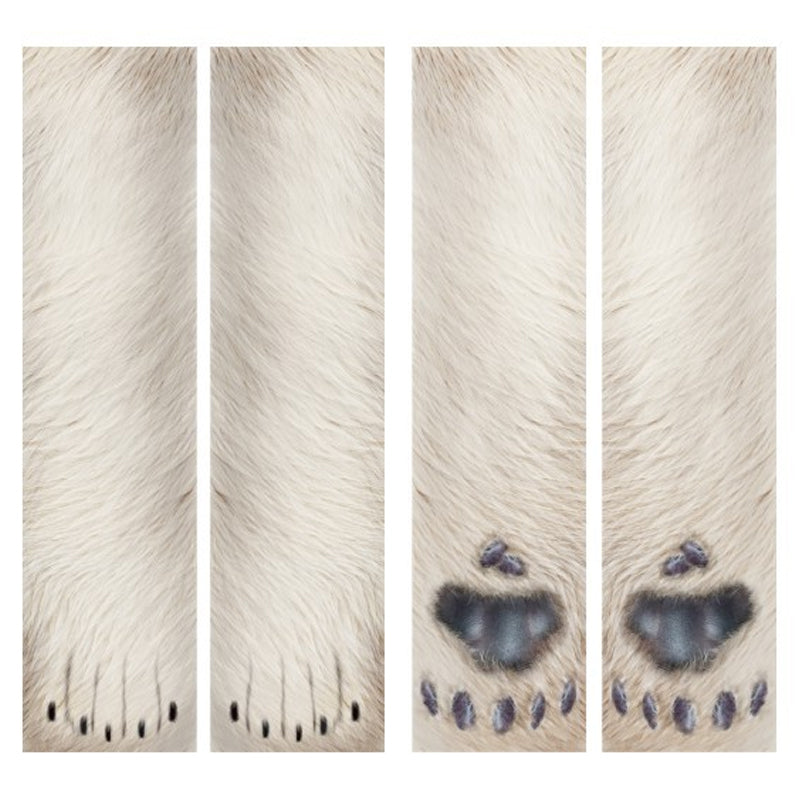 Chaussettes montantes avec motif pattes d'animaux pour adultes et enfants unisexes