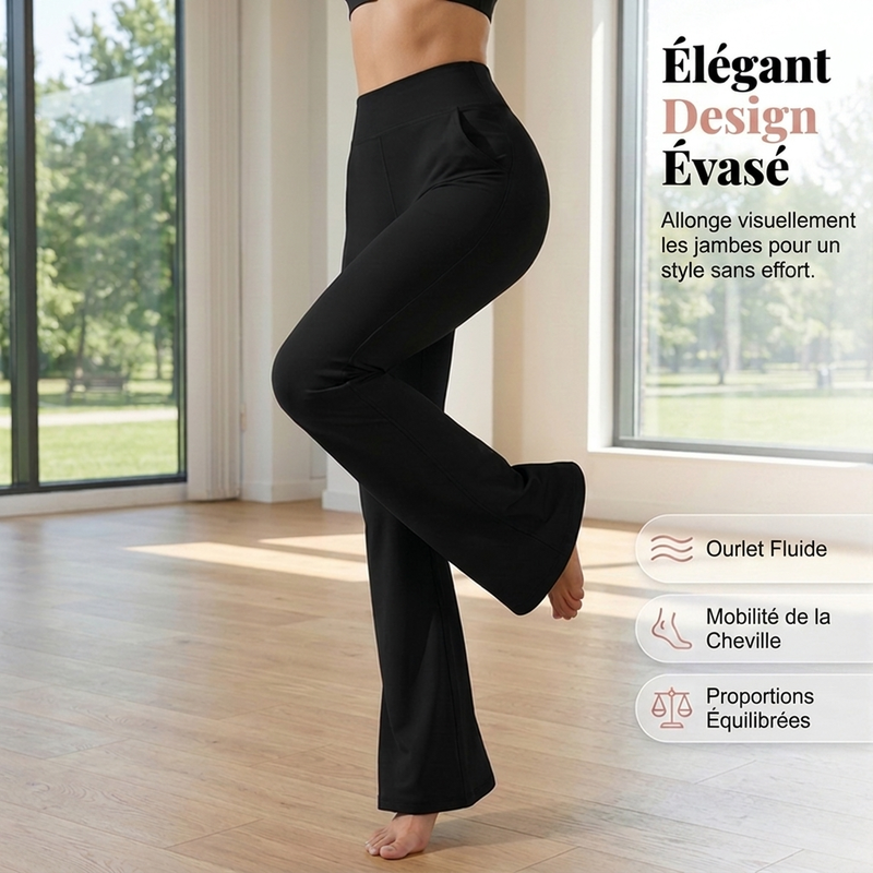 Pantalon de sport évasé et extensible pour femmes