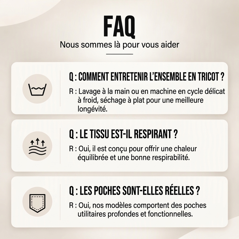 🚛 Livraison gratuite ⚡Ensemble 3 pièces décontracté en maille torsadée pour homme